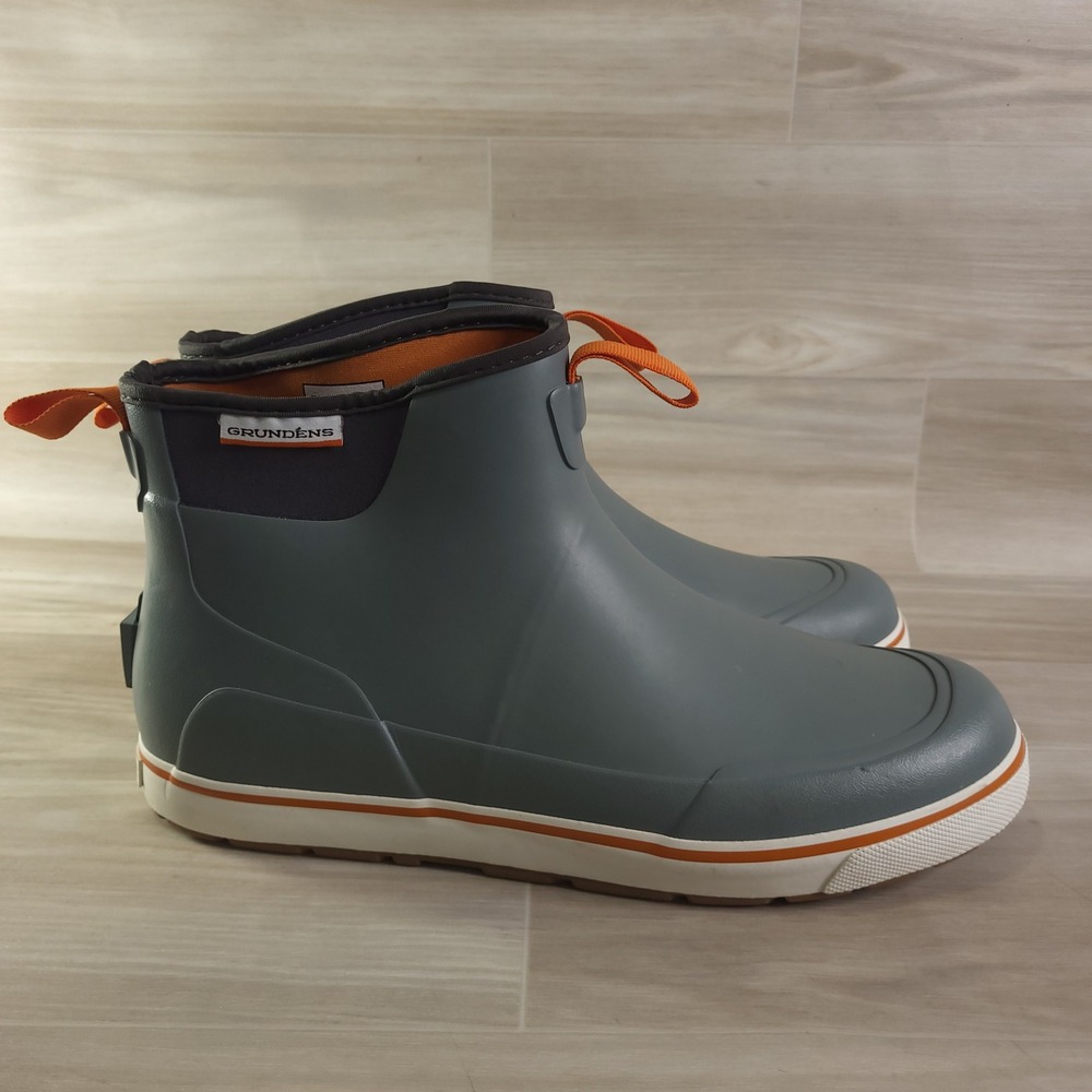 Grundens Deviation Ankle Boots Mens 12 Grey Deck Fishing Waterproof 60008-030